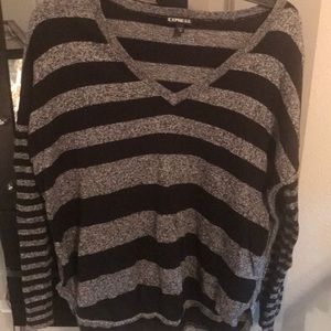 Express sweater black and grey heathered
